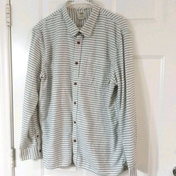 VANS Button Up Shirt Men’s X-Large Classic Fit Long Sleeve Striped Flannel - Picture 1 of 5